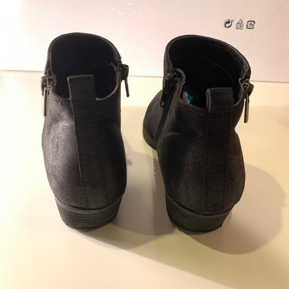 Carlos Santana 7.5 Brie Black Suede Ankle Boots Booties Block Heel Zip Boho - Picture 5 of 13